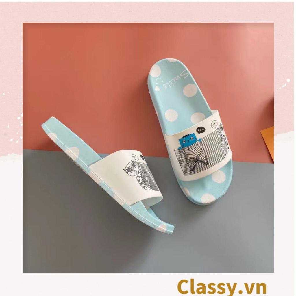 XẢ KHO Dép quai ngang nam nữ Classy họa tiết chấm bi đáng yêu, siêu êm, siêu bền G1120