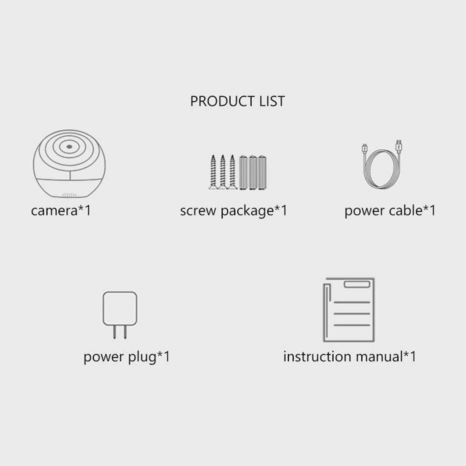Wireless IP Camera Work with Tuya Smart Life Baby Moniter TF Card Slot