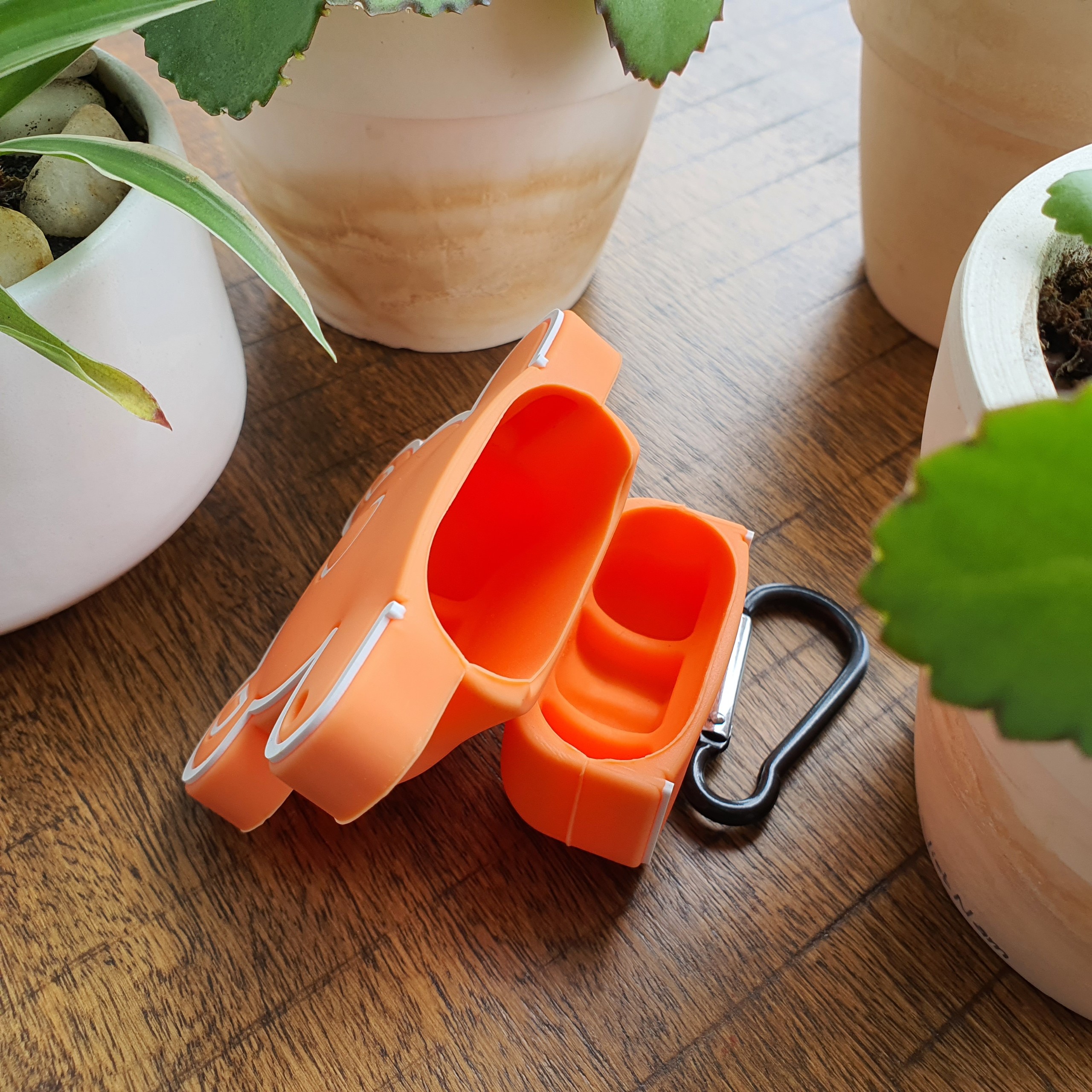 Bao Case Silicon Cho Tai Nghe Apple AirPods 1 / AirPods 2 -  Hình Gấu Màu Cam