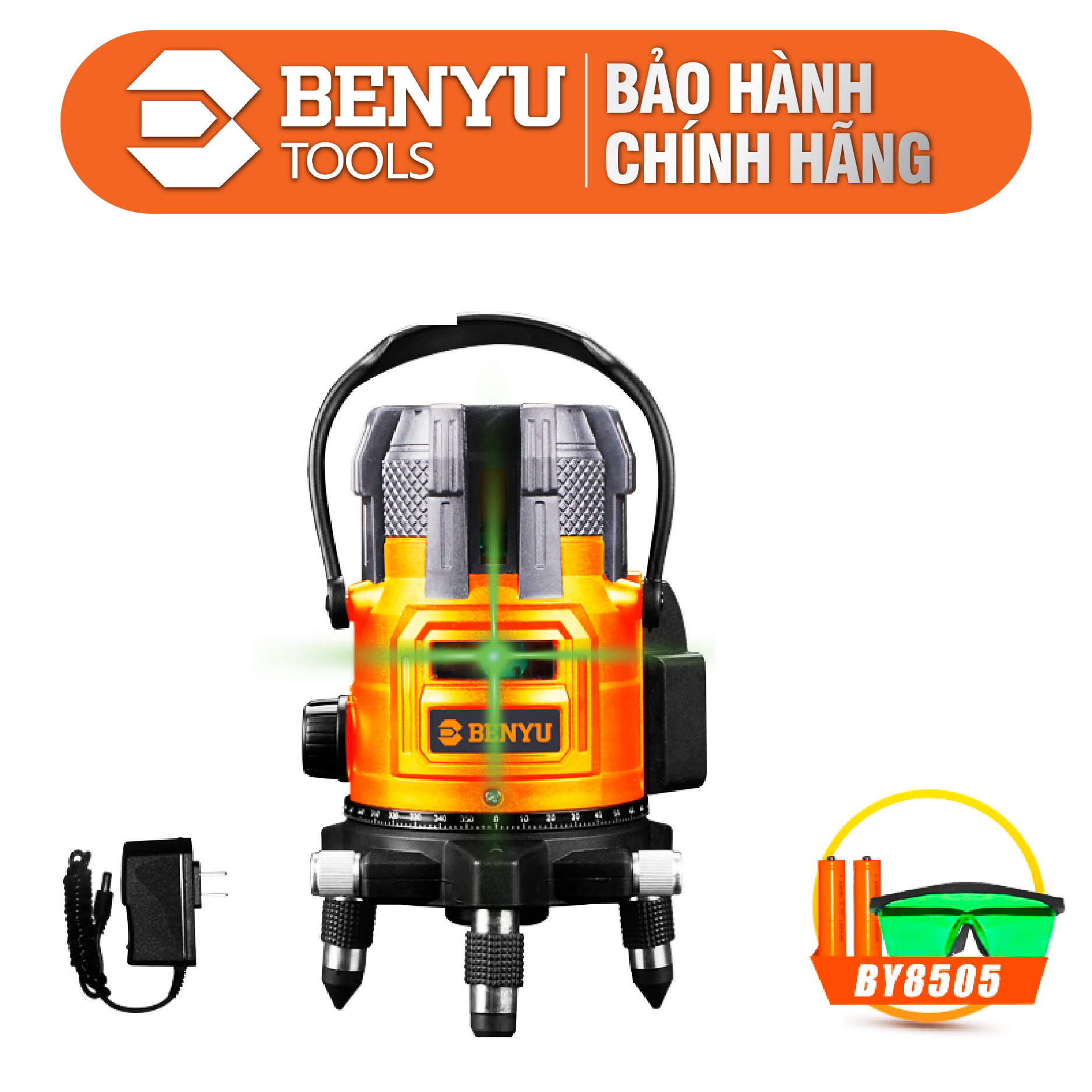 Máy Cân Mực Laser 5 Tia Xanh Benyu BY8505