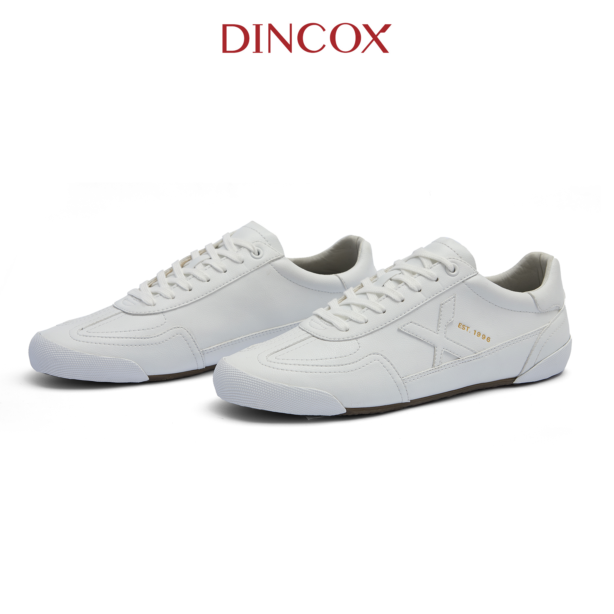 Giày Sneaker Da Nam Nữ Dincox DC47 WHITE Shoes Đế Bằng, Bền Và Nhẹ Hơn- Da Dincox Thời Thượng
