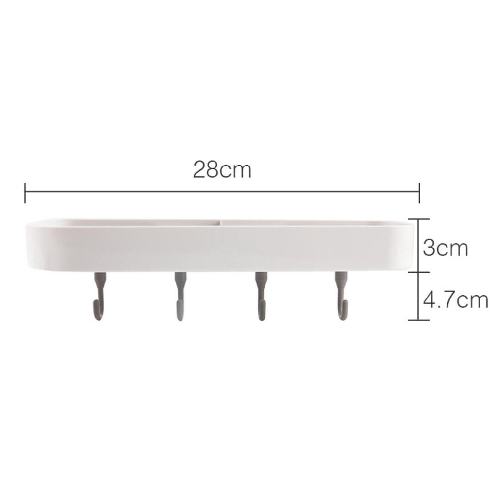 Strong Adhesive Soap Dish with Hooks, Wall Mount for Bathroom Kitchen