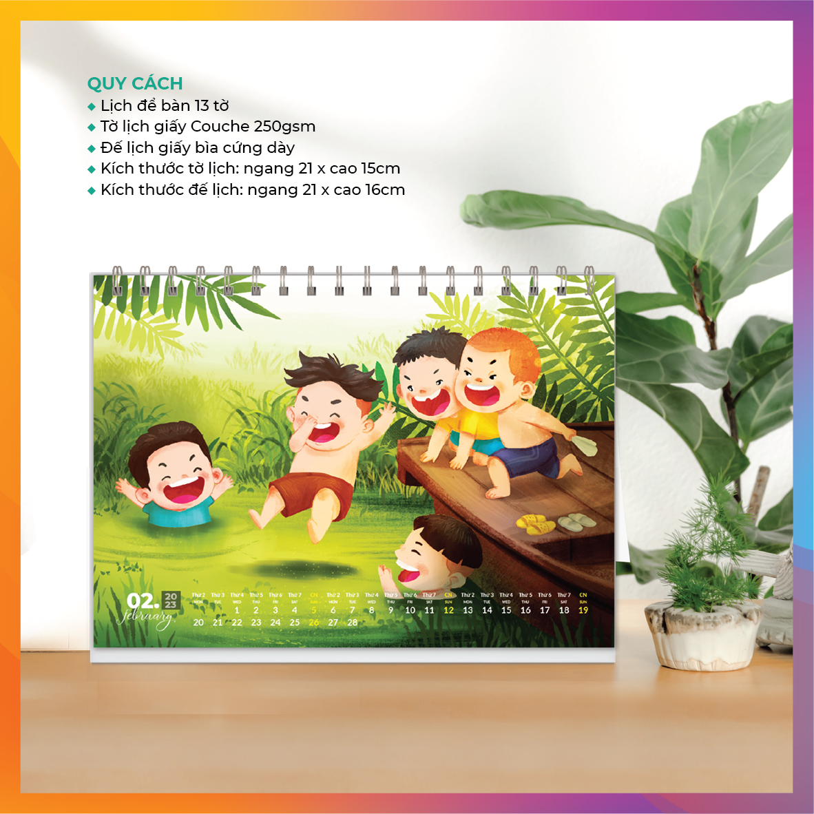 Combo 5 cuốn Lịch bàn 2023 - TUỔI THƠ + Quà tặng