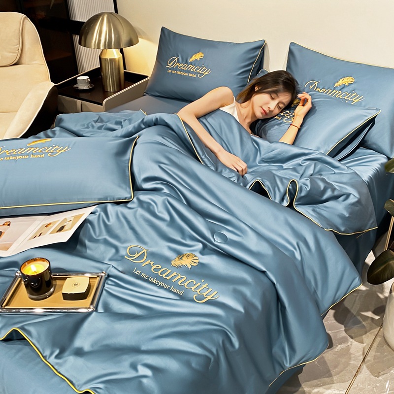 Chăn Ga Gối Đệm Mùa Hè Phi Lụa Cotton Cao Cấp Dream City Chăn Hè Trần Bông Chuẩn Khách Sạn 5 Sao