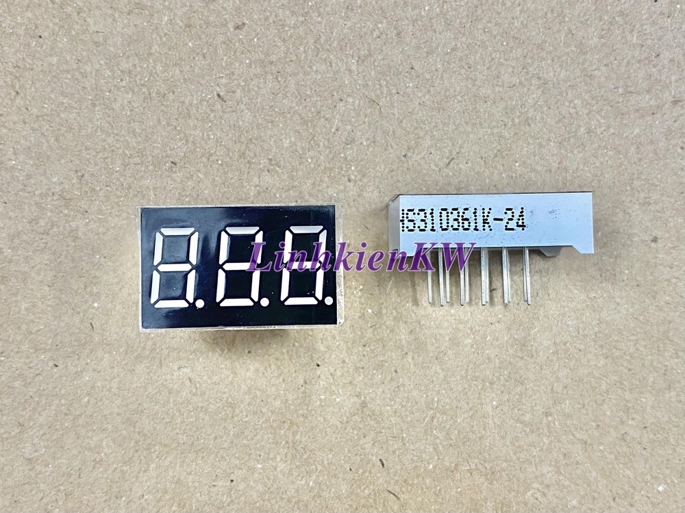 LED 7 Thanh 0.8 Inch 3 Số A Chung, Màu Đỏ HS310361K-24 Mới 100%.