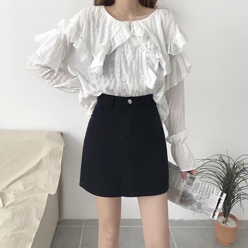 Chân váy chữ A ngắn trẻ trung, năng động, chất liệu kaki mềm có quần trong an toàn, đi học, đi làm, đi chơi - Suri House