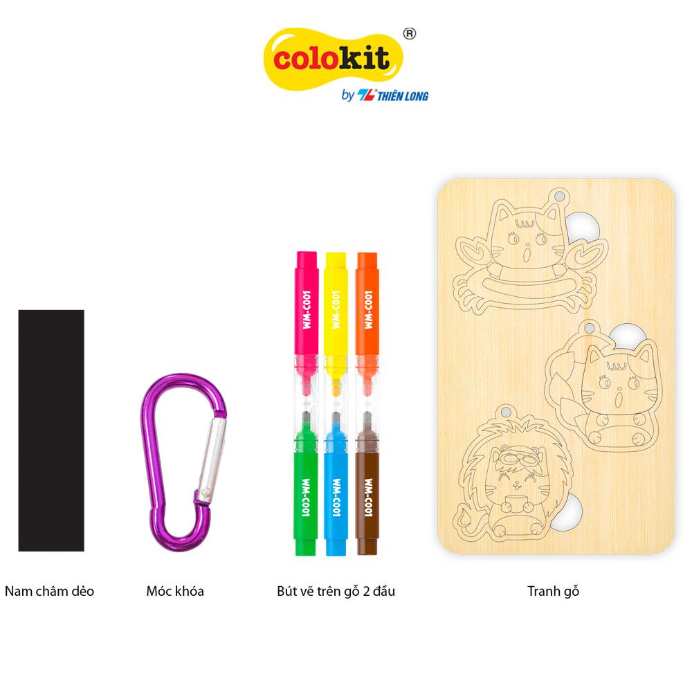 Bộ tranh gỗ tô màu Bé Mèo cute Thiên Long Colokit KIT-C030