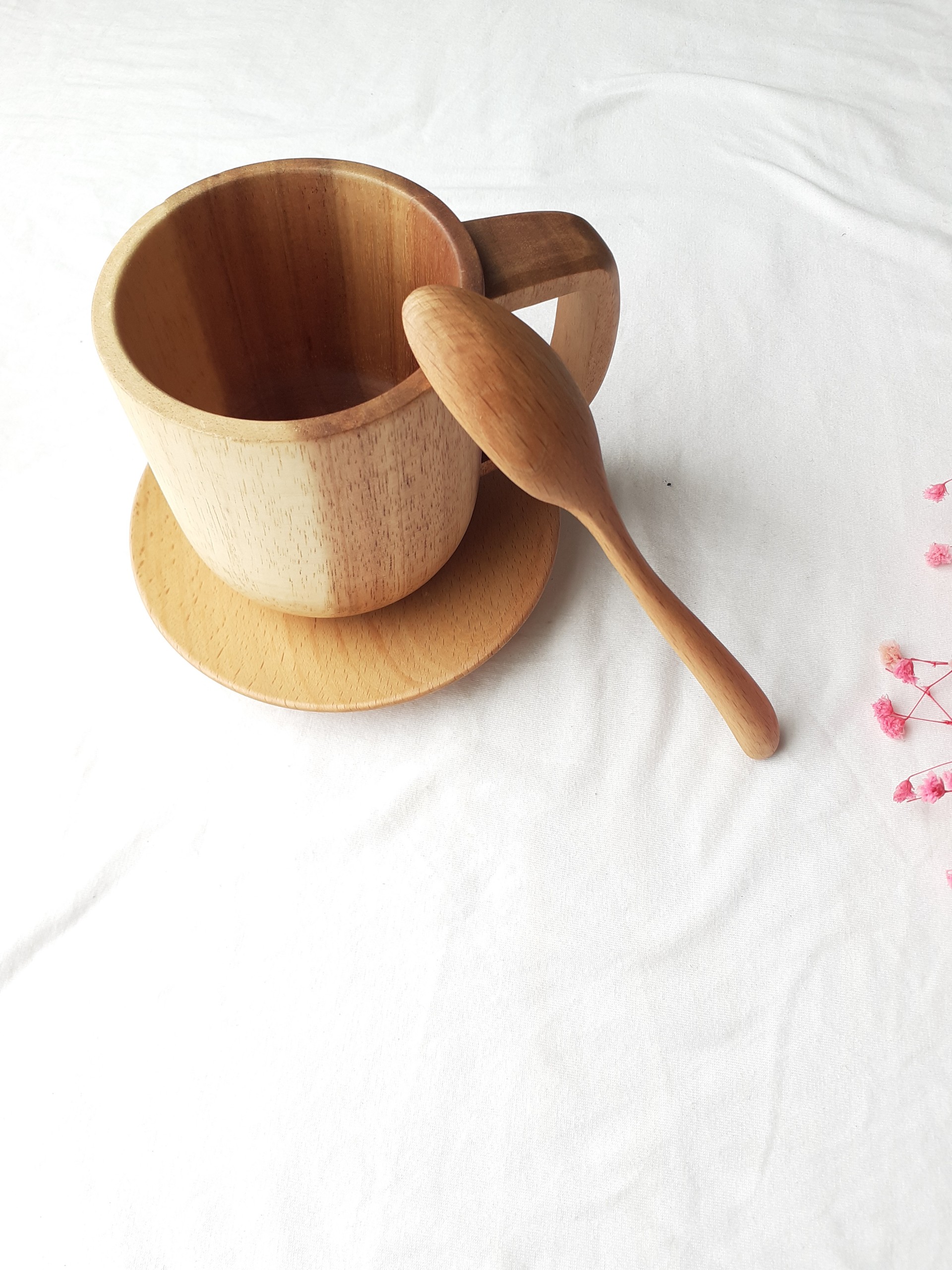 Bộ 6 thìa uống sinh tố, cafe GỖ ĐÀO cỡ vừa 15 cm x 2,5 cm