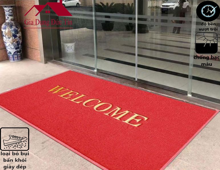 Thảm chùi chân welcome KT 120cm x 180cm Thảm Trải Khách Sạn, Siêu Thị Điện Máy, Tòa Nhà Lớn, Thảm Chùi Chân Nhựa PVC.,