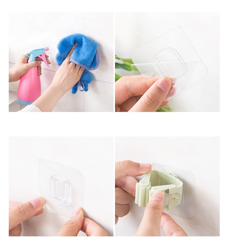 Móc Dán Tường Giữ Cây Lau Nhà, Móc Treo Chổi, Treo Ô, Đồ Dùng Đa Năng