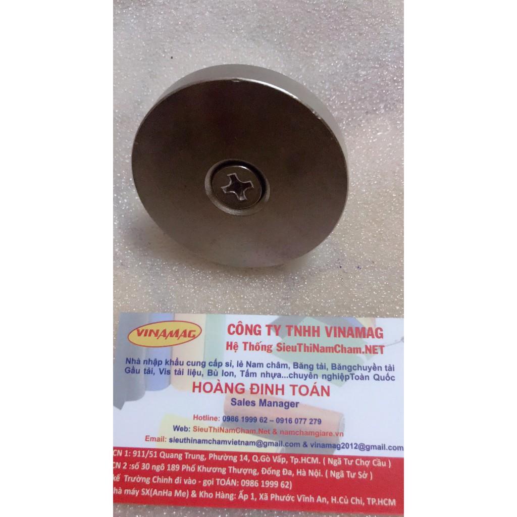 Nam châm 60x10 lỗ 10mm có lỗ bắt vít