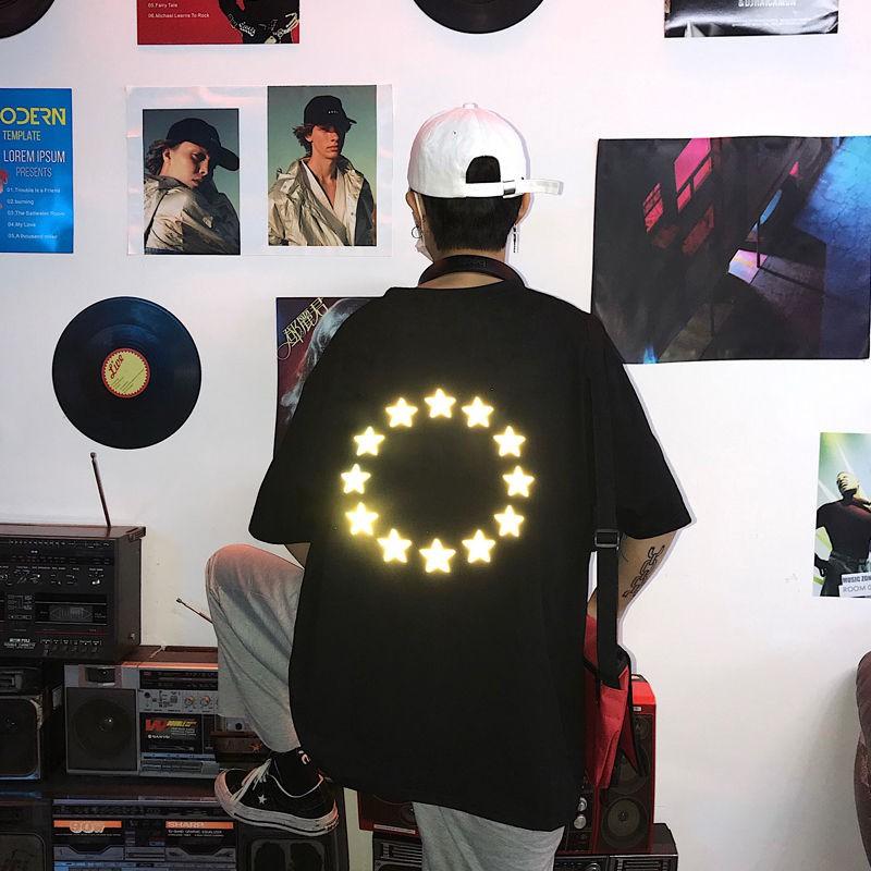 Áo thun Stee EFFEXOR CIRCLLE STAR Phản quang Oversize Trùm Unisex aothununisex