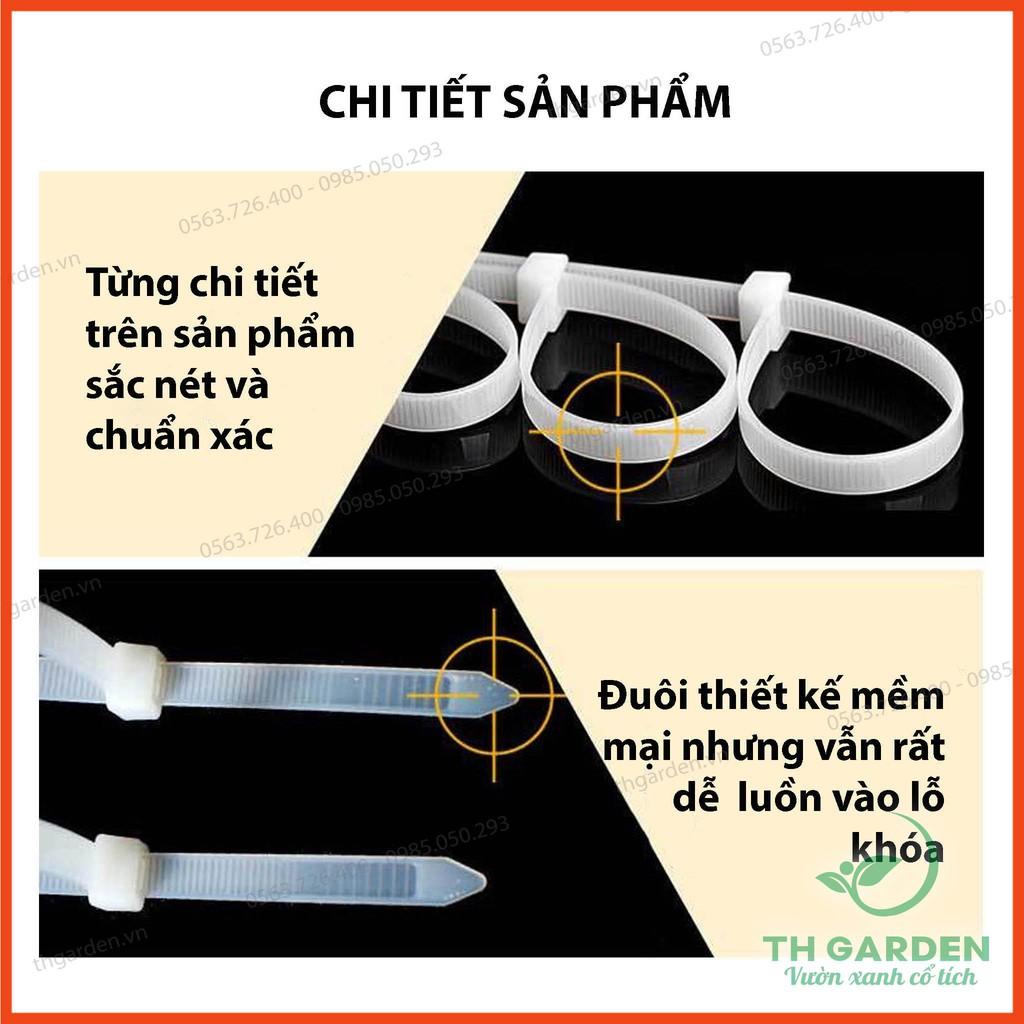 100 Dây Rút Nhựa, Lạt Thít Nhựa TH Garden - Dây Thít Dài 20cm - Lạt Nhựa Dẻo Dai Siêu Chắc, Siêu Bền - Dây Buộc Đồ Rất Chắc Chắn