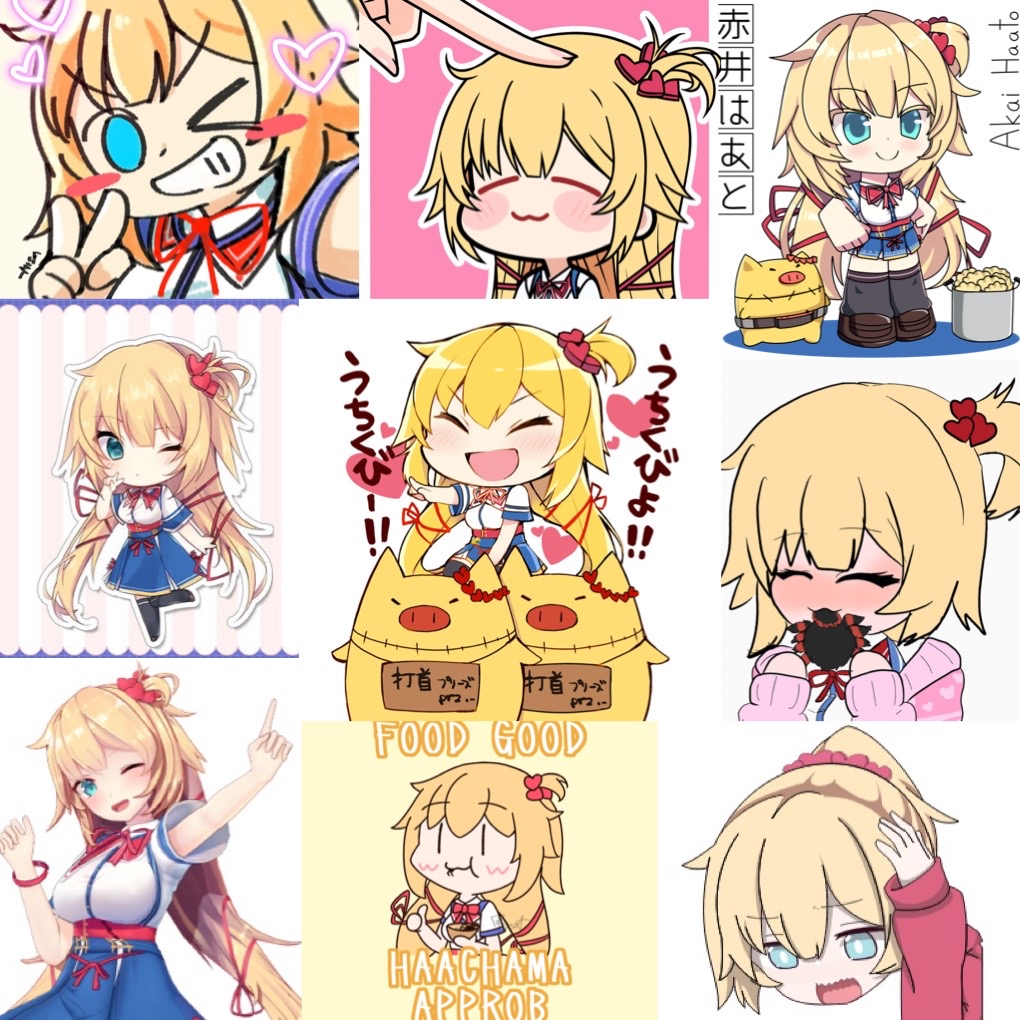 Ảnh Sticker Akai Hatto 30-60 cái ép lụa khác nhau/ Hình dá Vtuber Hololive Akai Hatto