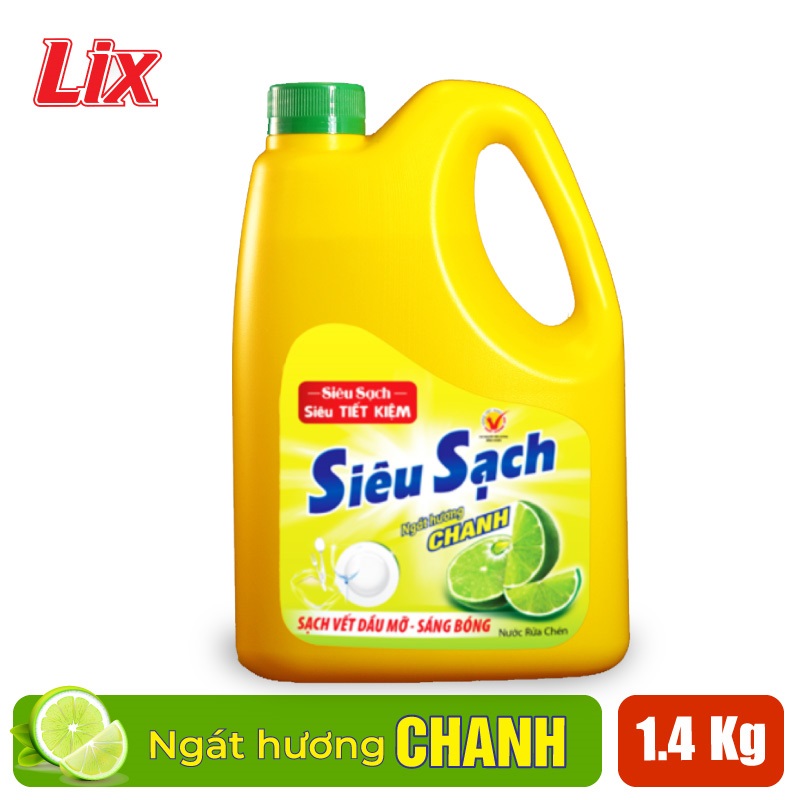 Nước rửa chén Lix siêu sạch hương chanh 1.4Kg NS140