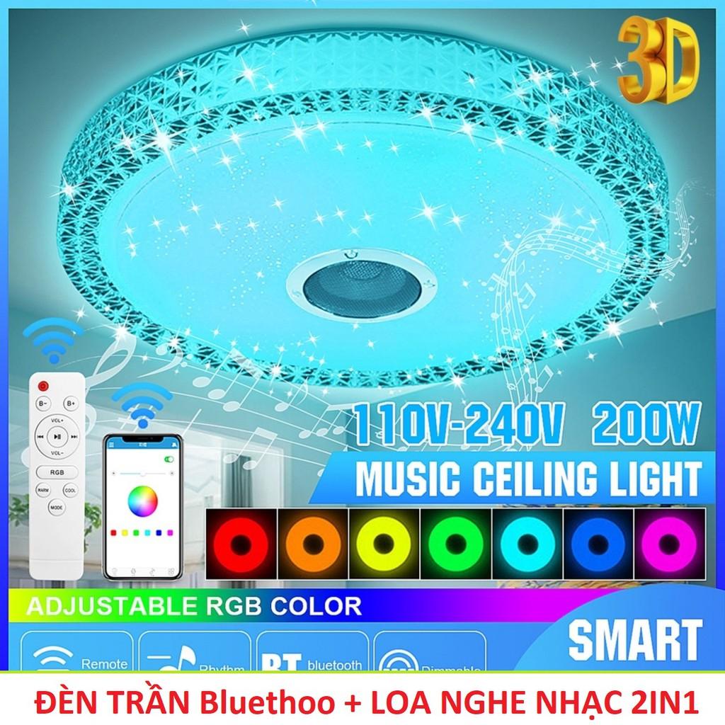Đèn Ốp Trần Âm Nhạc 3D Bluetooth Thông Minh 2in1 Thời Trang Hiện Đại Đơn Giản hàng cao cấp