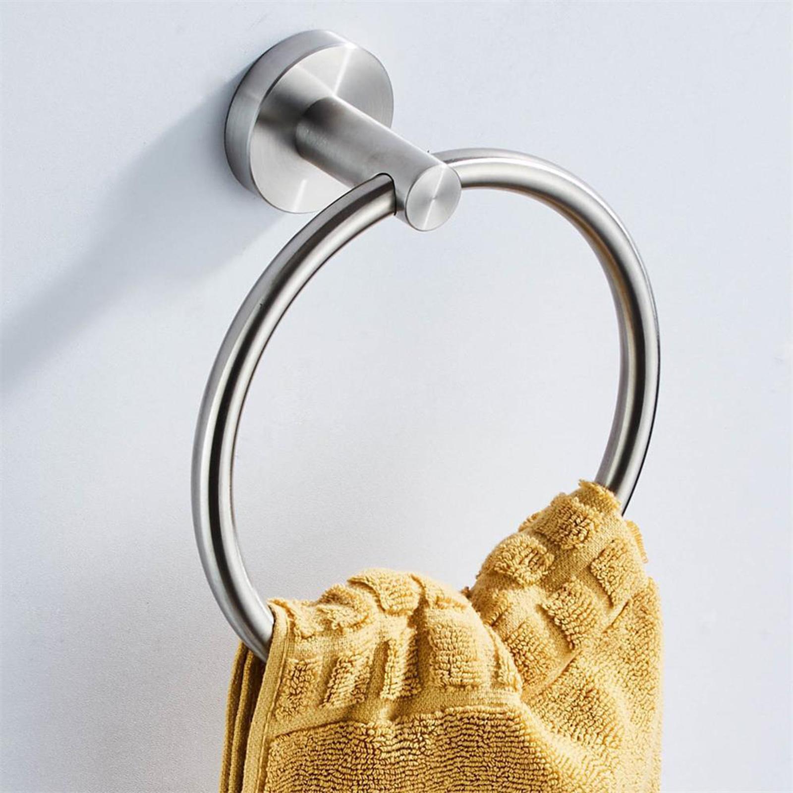 Hand Towel Rings Bathroom Round Towel Rack Holder Wall Mounted Circle Hanger