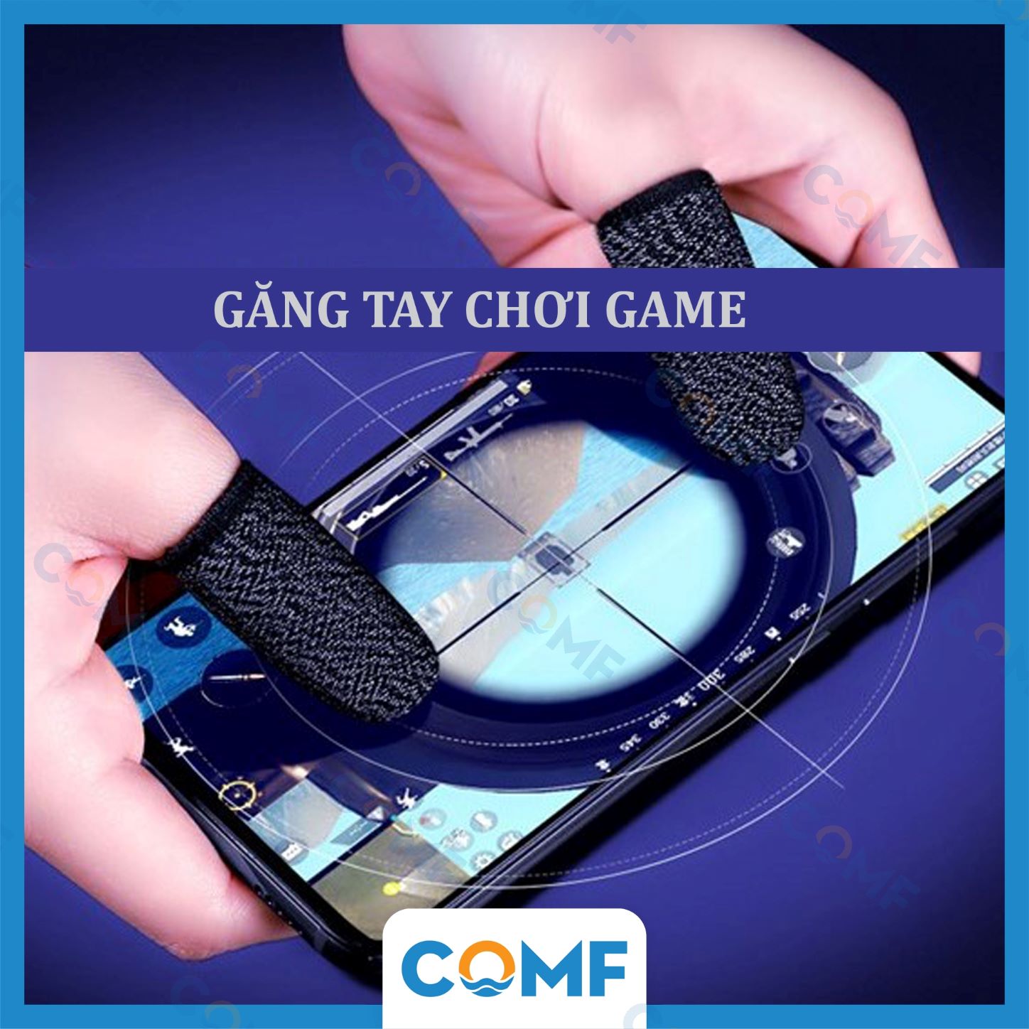 Găng Tay Chơi Game Trên Điện Thoại COMF Sợi Bạc Công Nghệ Dệt 24 Kim - Hàng Chính Hãng