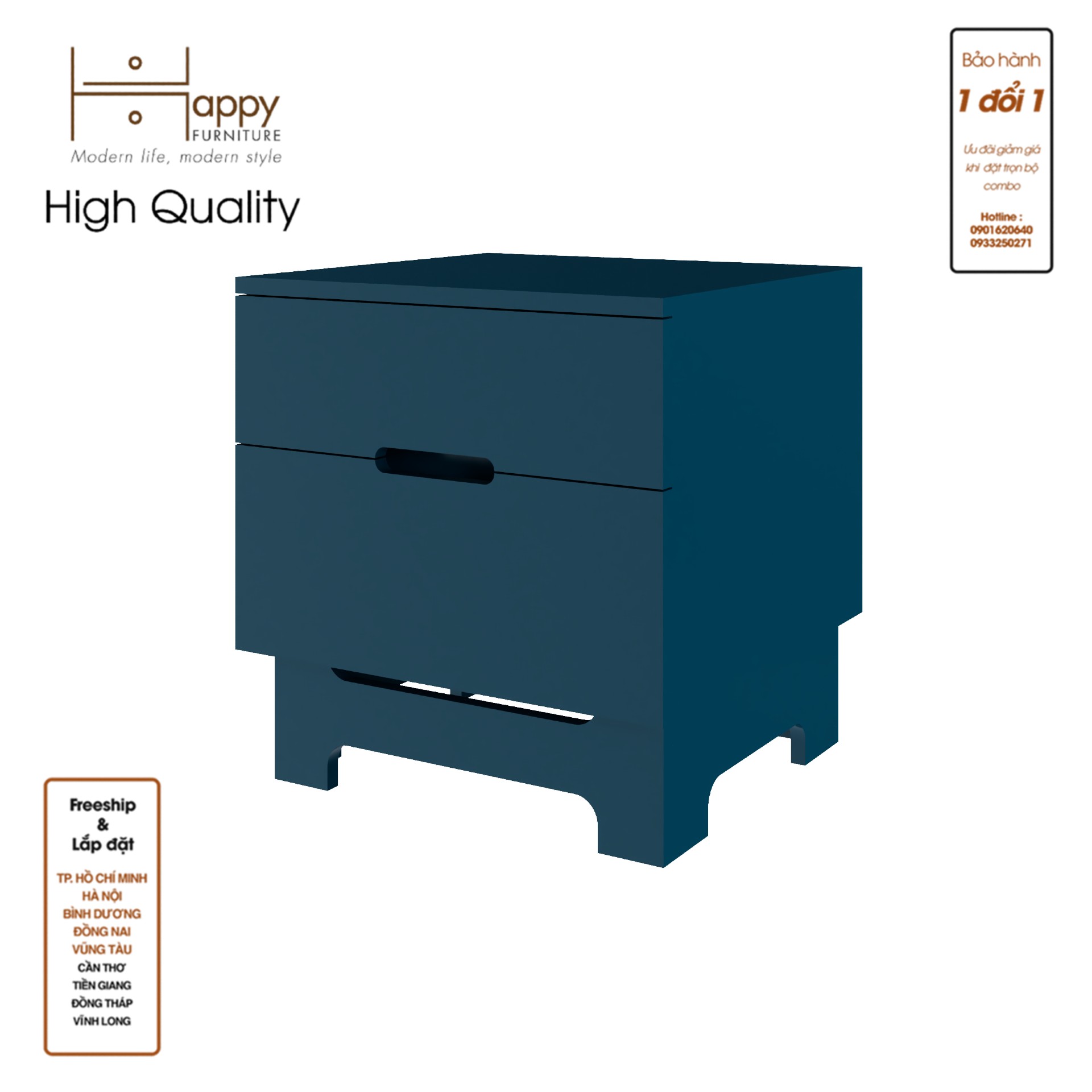 [Happy Home Furniture] MOLLY, Táp đầu giường 2 ngăn kéo, 50cm x 45cm x 52cm ( DxRxC), THK_108