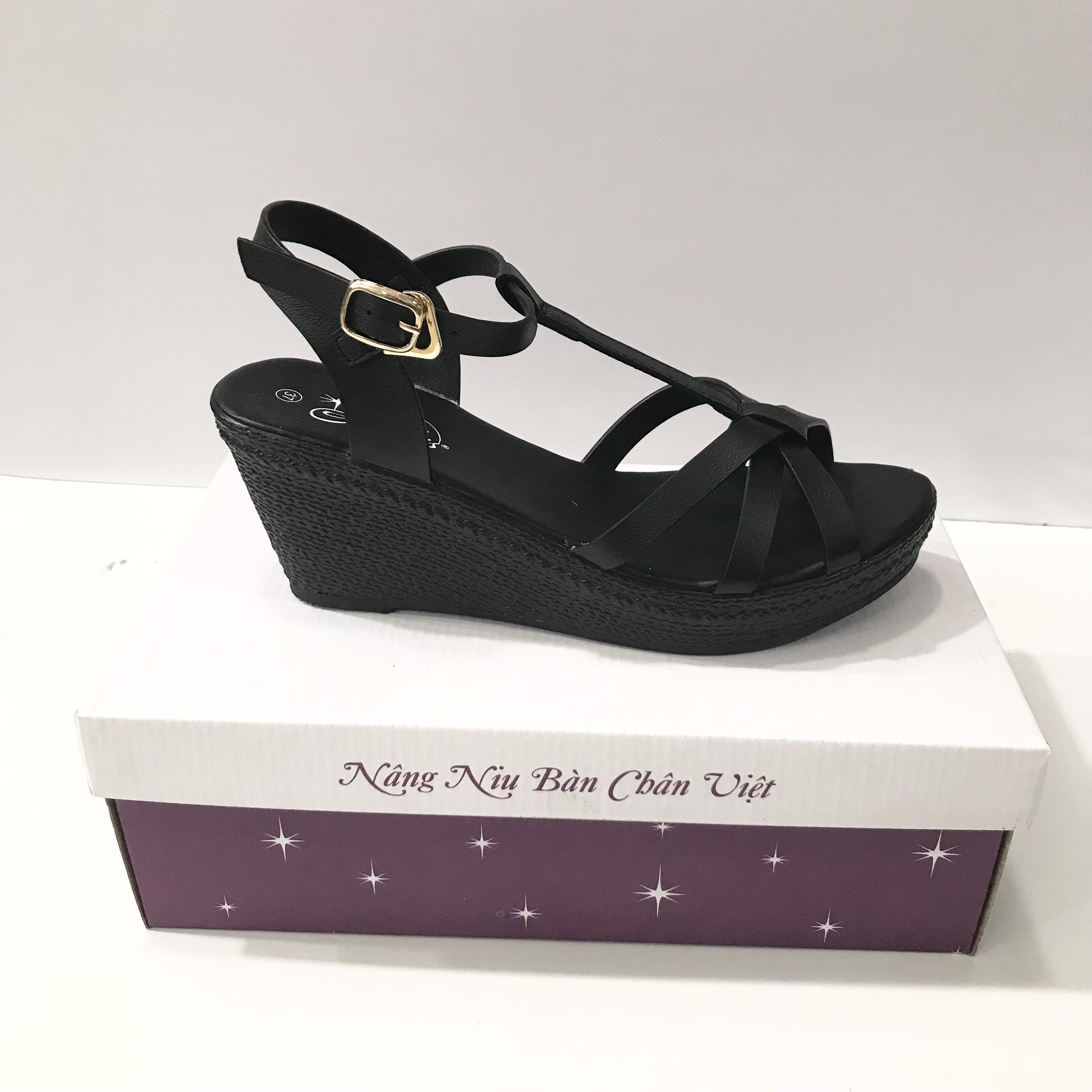 Sandal Nữ Đế Cao 7cm BPW000388DEN