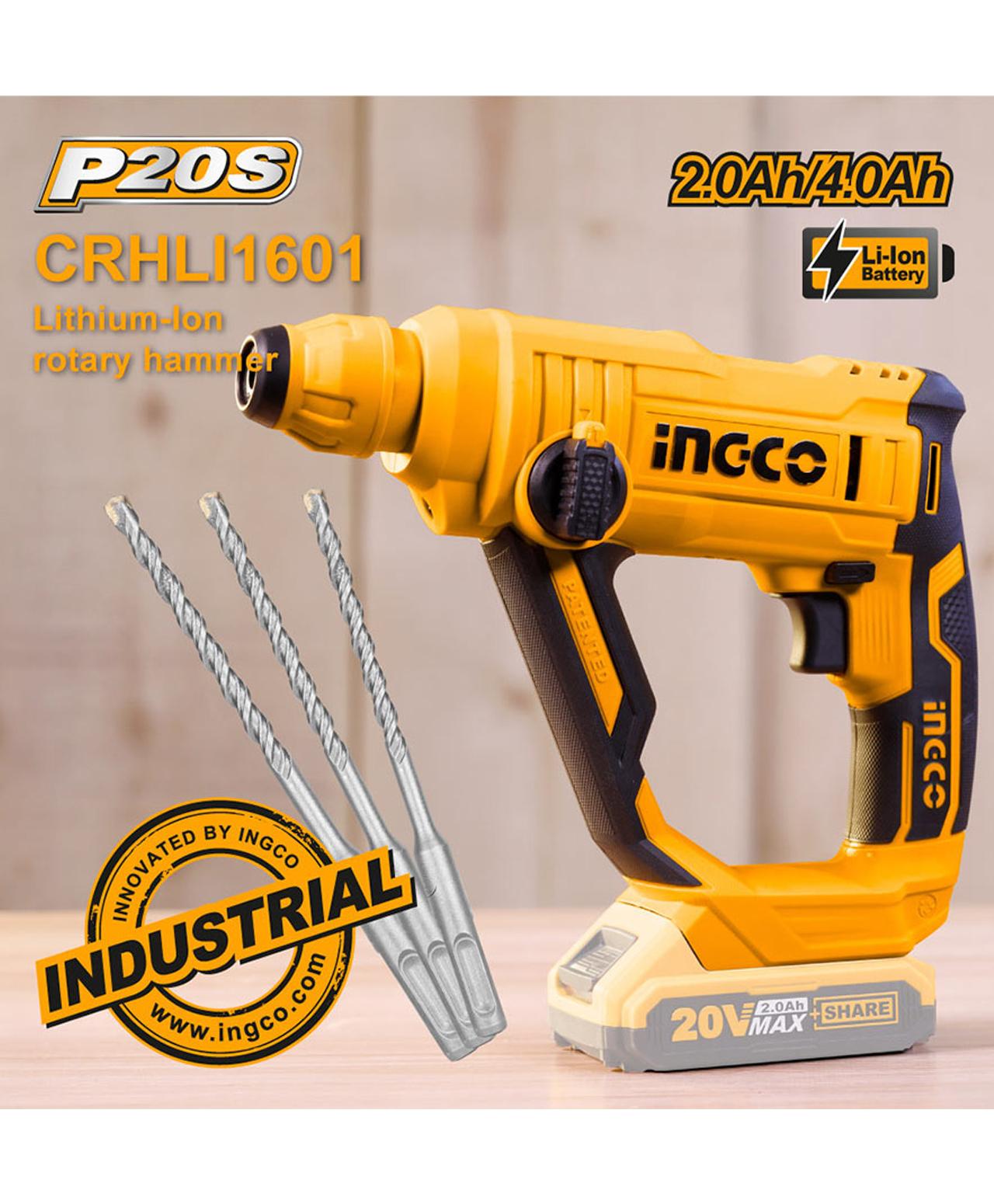 MÁY KHOAN BÊ TÔNG DÙNG PIN 20V INGCO CRHLI1601 - HÀNG CHÍNH HÃNG