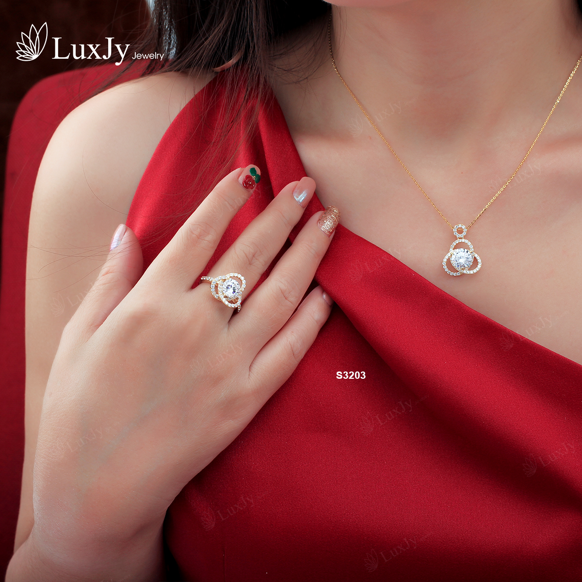 Nhẫn đính đá R3203 LuxJy Jewelry