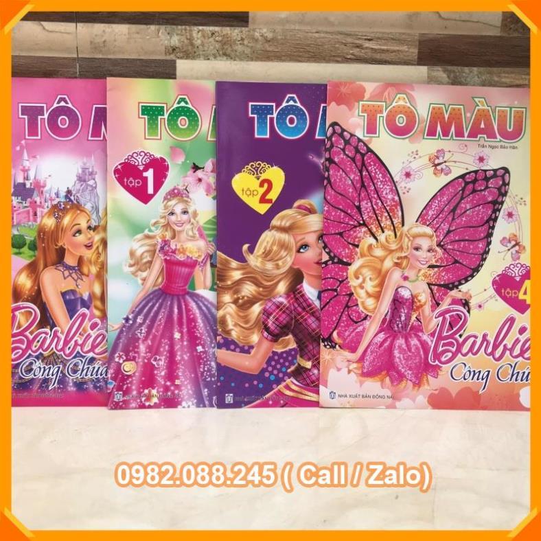 COMBO 4 VỞ BARBIE TÔ MÀU CÔNG CHÚA