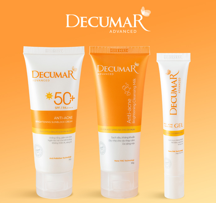 Combo 3 sản phẩm Ngừa Mụn Sáng Da sau mụn Decumar Advanced THC White