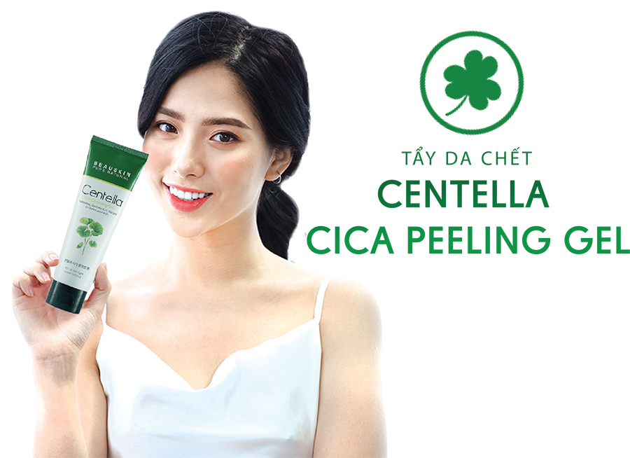 Tẩy da chết trắng da giảm mụn Beauskin Centella Cica Peeling Gel Hàn Quốc 150ml tặng kèm móc khoá