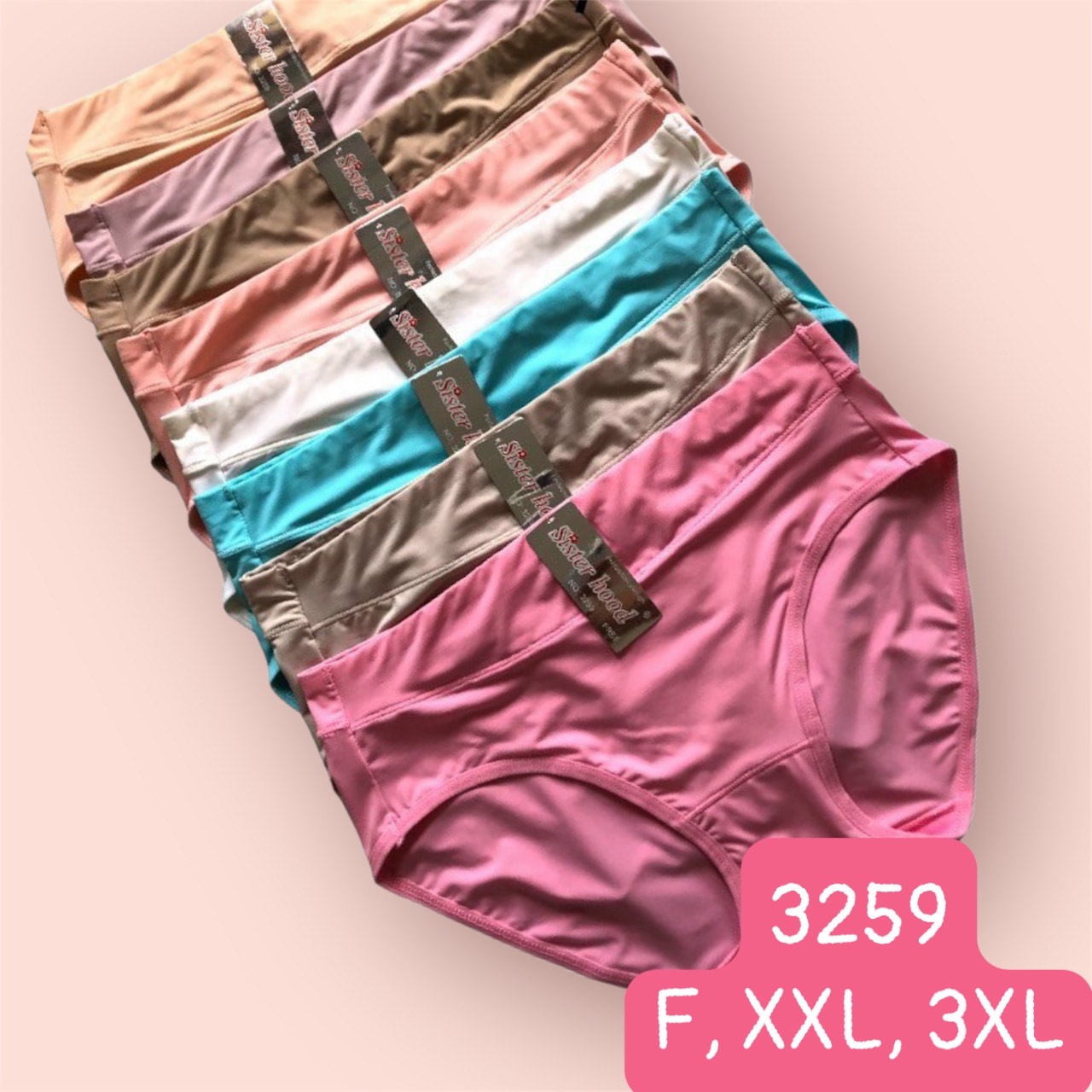 Combo 5 quần lót nữ thun lạnh trơn big size Thái Lan 3259