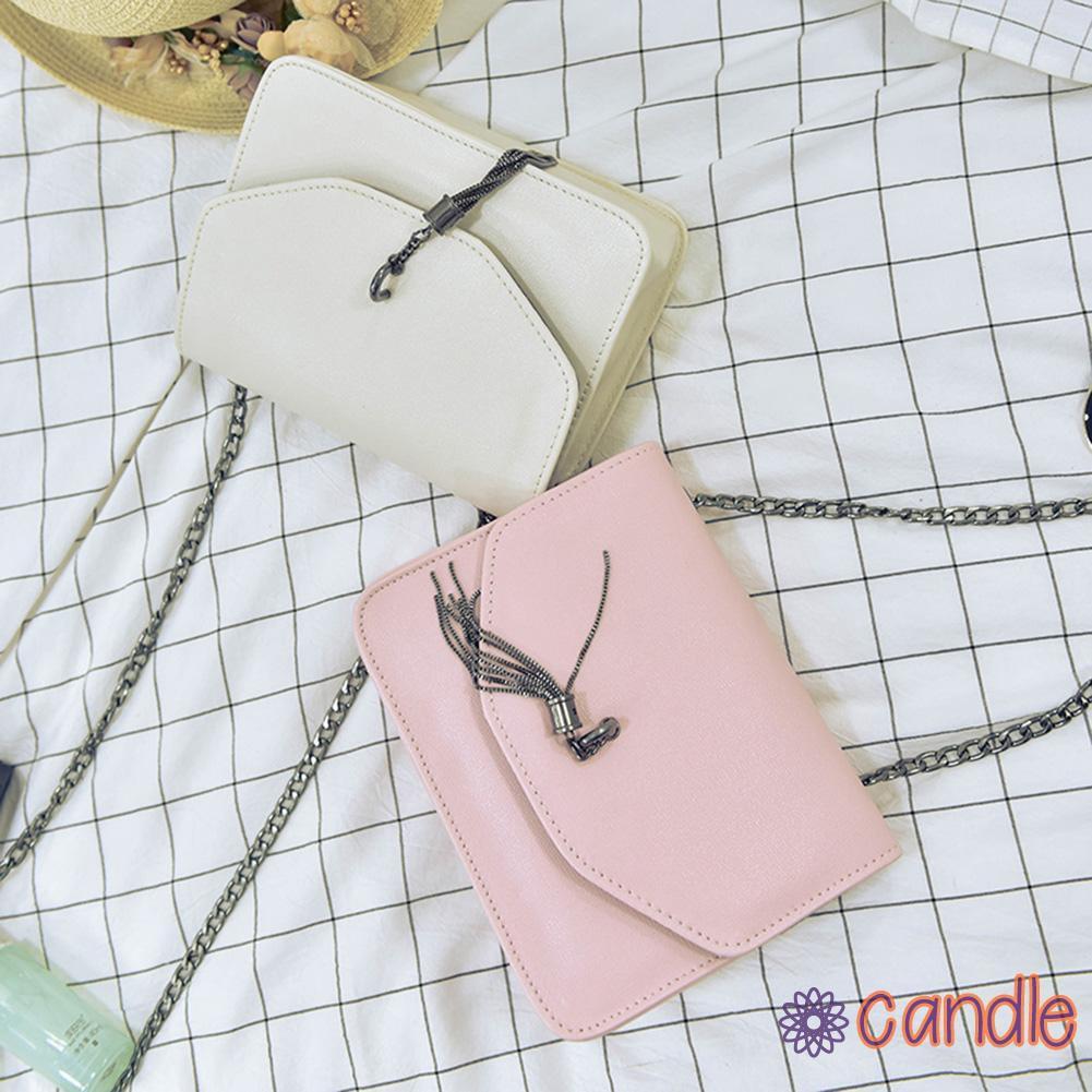 Túi Đeo Chéo Mini Bằng Da Pu Phối Tua Rua Thời Trang Cho Nữ