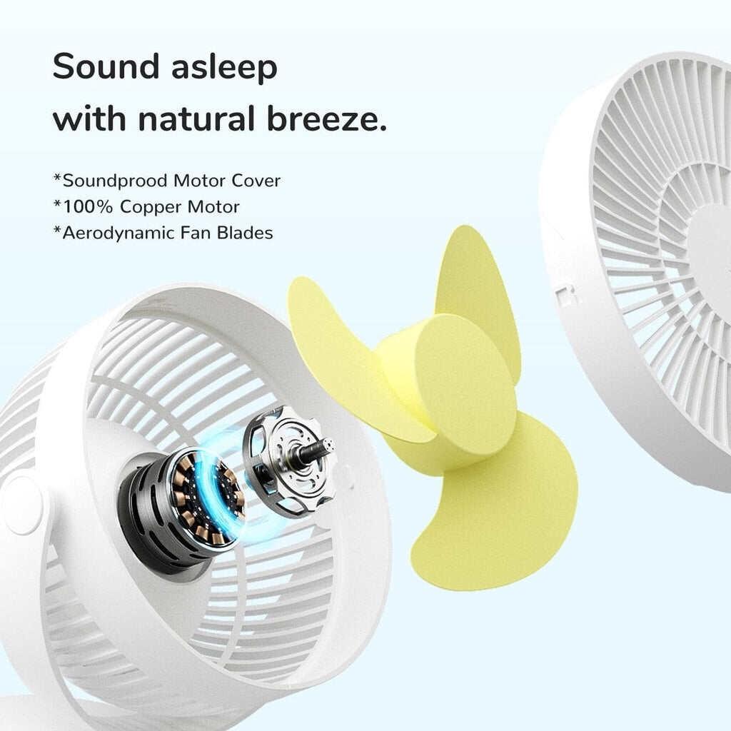 Quạt Kẹp Đa Năng Jisulife FA18S Cao Cấp Mát 360 Độ | Pin 4000mAh Sạc Nhanh SD Đến 16h | Hàng Chính Hãng