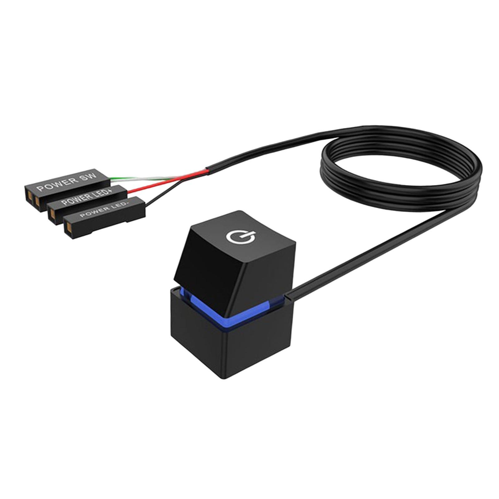 Power on Off Button with Extension Cable External Remote Switch Button for Desktop
