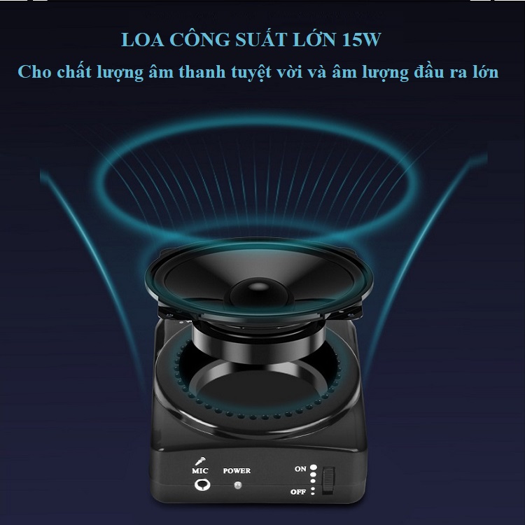 Loa Mic Trợ Giảng HQ01 - Trợ Thủ Chuyên Nghiệp Của Giáo Viên - Loa Công Suất Lớn 15W, Dung Lượng Pin Cao 2200mAh