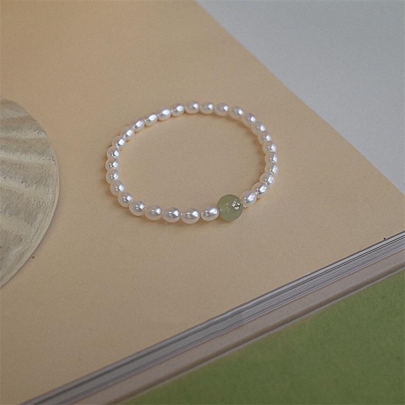 Vòng Tay Hạt Ngọc Trai Nước Ngọt Tự Nhiên Size 6ly Mix Đá Xanh, Vòng Tay Ngọc Trai Nước Ngọt Tự Nhiên Sang Trọng - Trường Thịnh Ngọc Trai