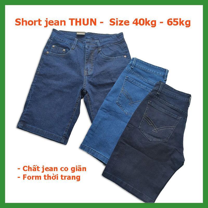 Quần short jean thun, chất co giãn tốt - Quần short nam size từ 40kg đến 65kg - NH Shop