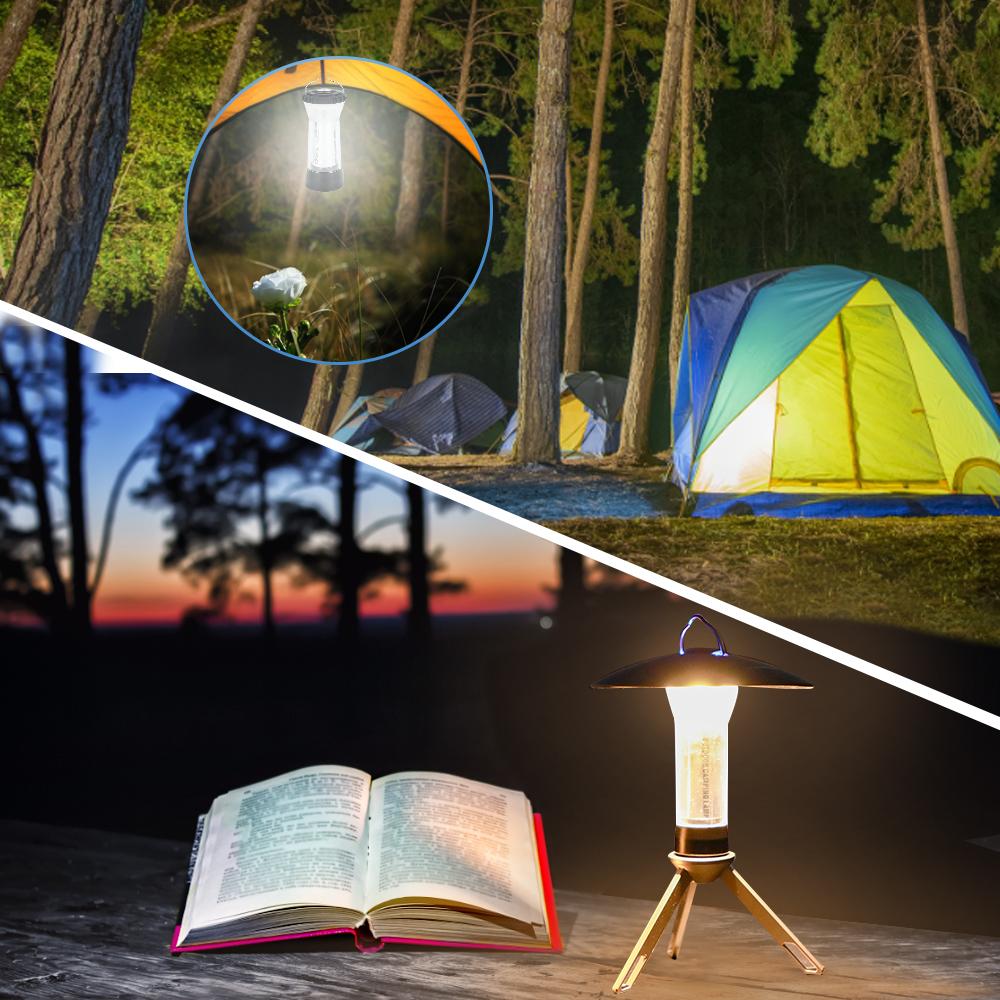 TOMSHOO USB Rechargeable Camping Tent Lantern Magnetic Work Light Flashlight with Tripod for Outdoor Camping Emergency