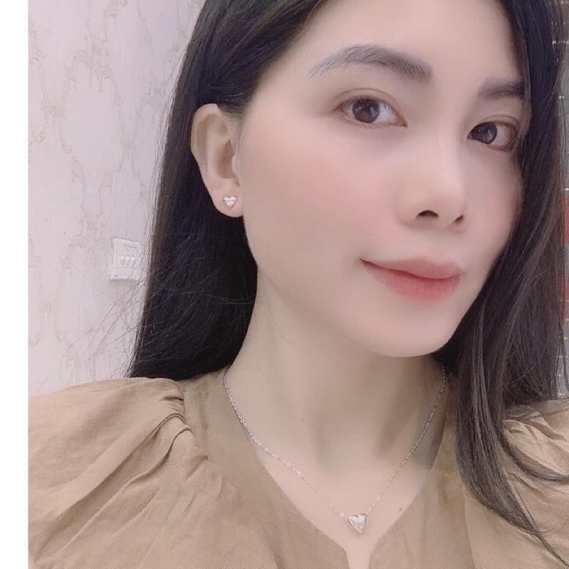 Dây chuyền nữ mặt trái tim chất liệu bạc ta-Minh Tâm Jewelry