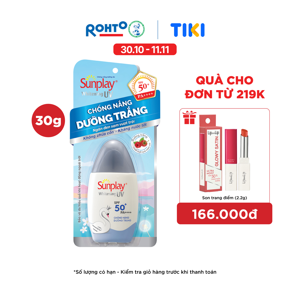 Kem chống nắng Sunplay dưỡng trắng da, dạng sữa Sunplay Whitening UV SPF 50, PA++++ 30g