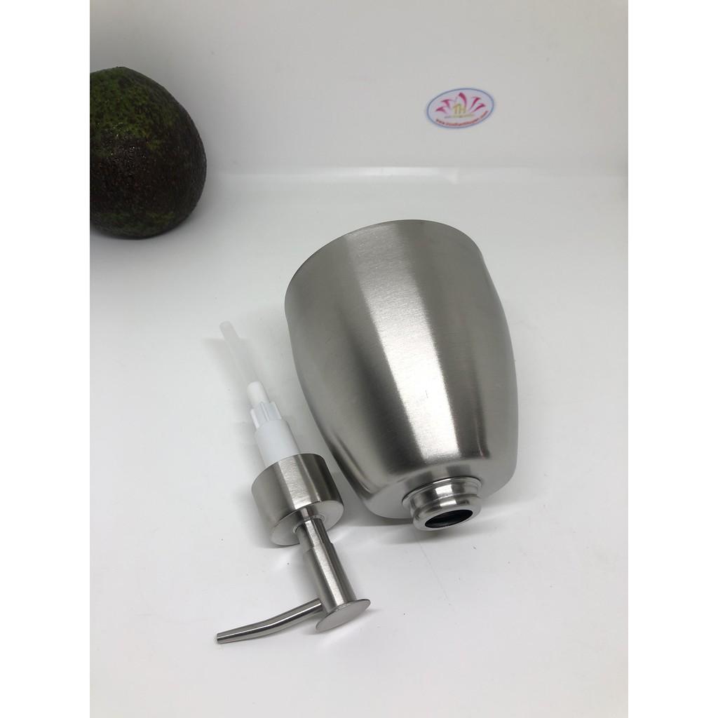 Bình inox 304 đựng xà phòng rửa tay, dầu gội, sữa tắm, nước rửa chén tiện lợi an toàn 500ml or 750ml Hcm