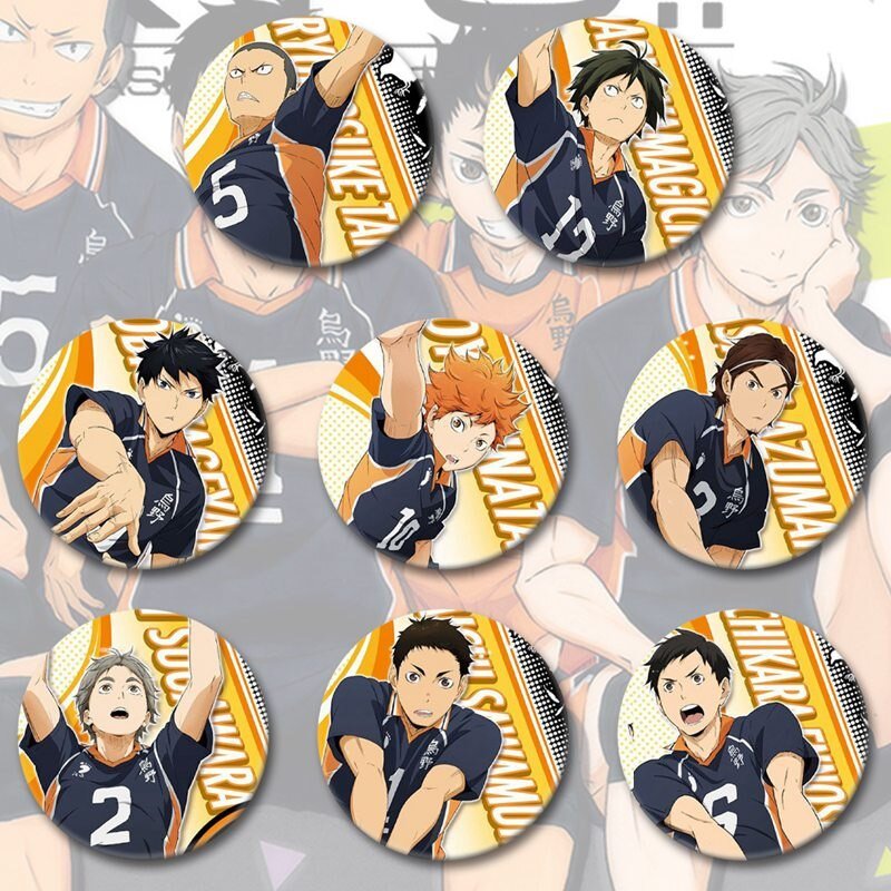 Combo 8 huy hiệu HAIKYUU - VUA BÓNG CHUYỀN anime