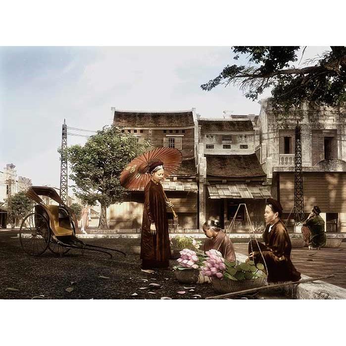 Tranh dán tường phố cổ Hà Nội