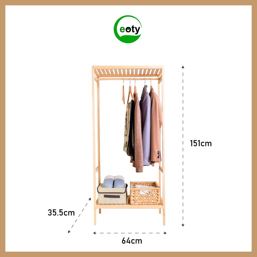 Kệ gỗ treo quần áo Shelf Hanger - Tủ treo quần áo gỗ 2 tầng Eotygroup