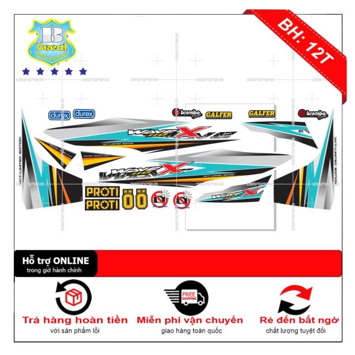 Tem rời dành cho wave X 2017 trắng
