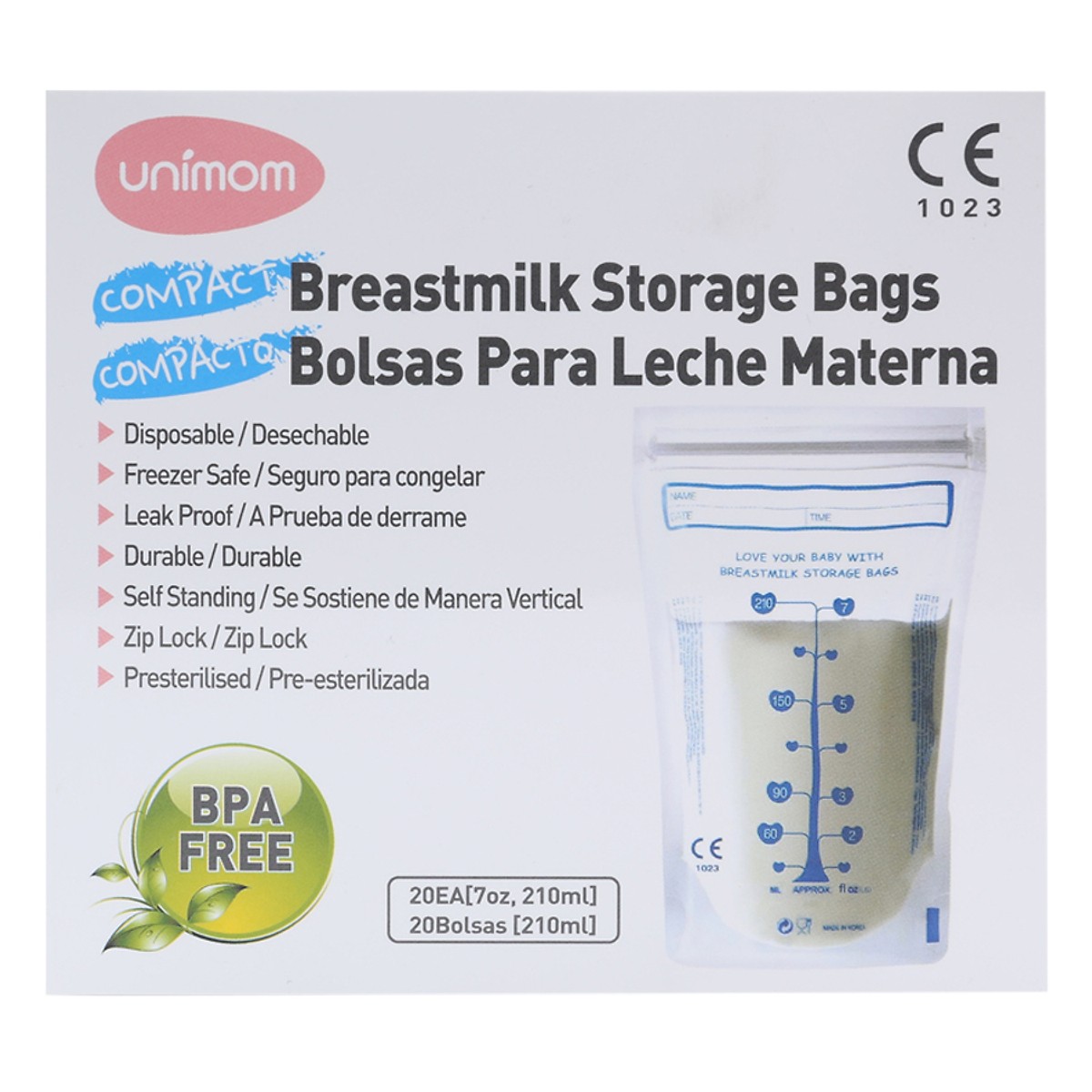 Túi Trữ Sữa Compact Loại UM870367 210ml (20 Túi/Hộp) 
