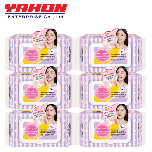 Bao Khăn Khô Lau Mặt Cao Cấp POP-PUF 100% Cotton, 40 Miếng/Bao