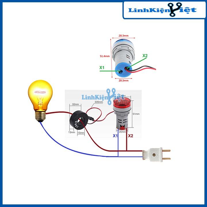 Module Đèn Led Báo Cường Độ Dòng Điện 0-50A 22mm Tiện Dụng