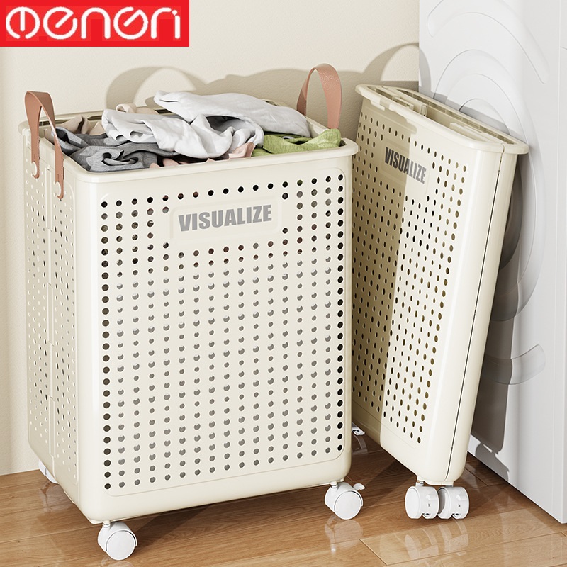 Giỏ Đựng Quần Áo Gấp Gọn Có Bánh Xe Di Chuyển Chất Liệu Nhựa ABS - OENON