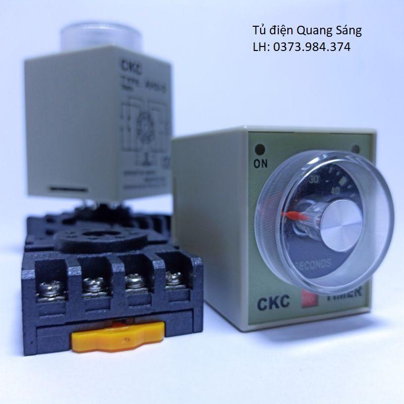 Rơ le thời gian CKC AH3-3 Tặng kèm đế 8 chân