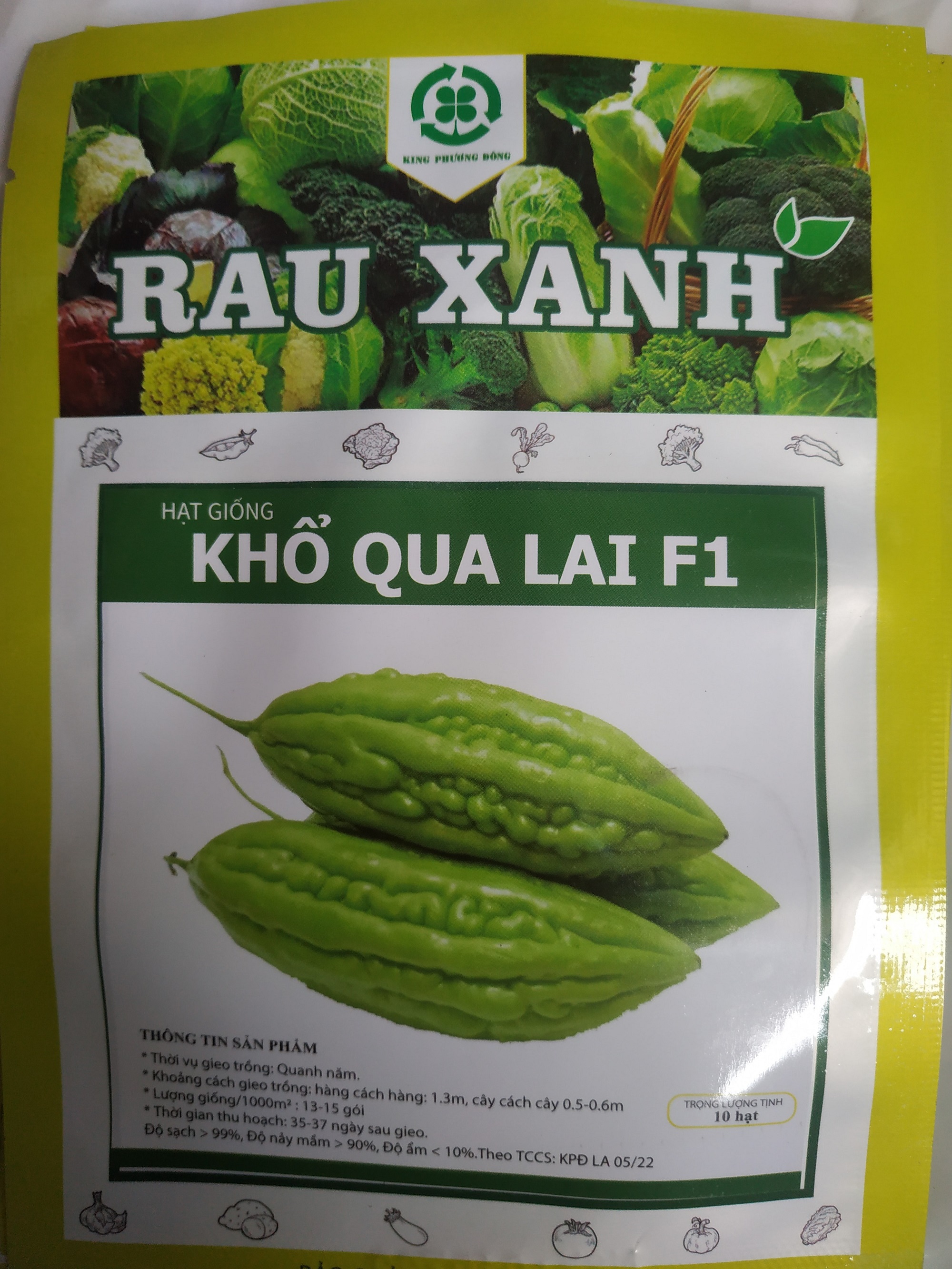 Combo 5 gói Hạt giống KHỔ QUA LAI F1 - gói 10 hạt